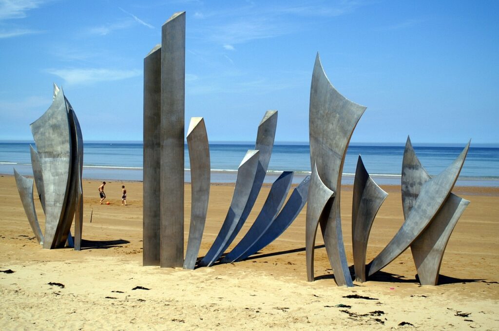 Omaha Beach Mémorial sur la plage